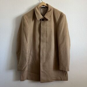 Ralph Lauren Green Label Wool Overcoat Beige Men's Size 44R